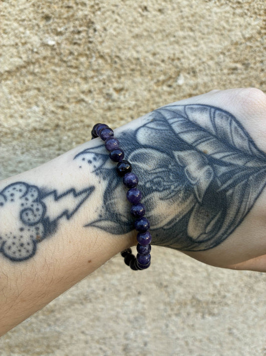 🌸 Bracelet en lépidolite – perles 6 mm 🌸