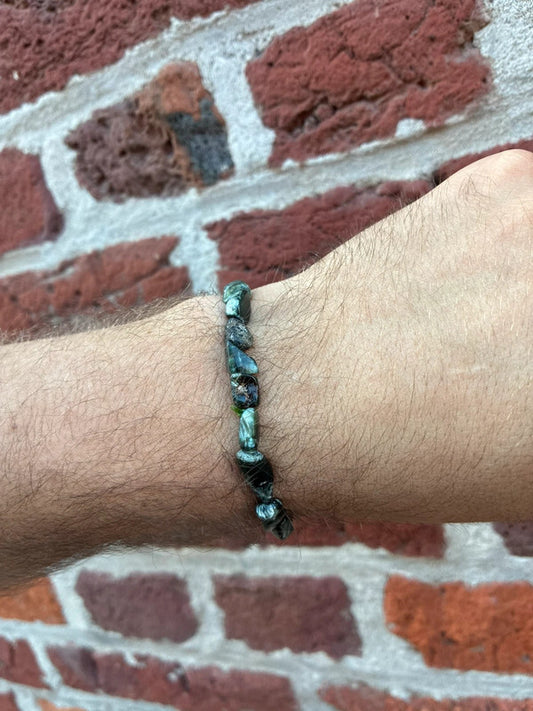 ✨ Bracelet en galets de Séraphinite naturelle – Unisexe ✨