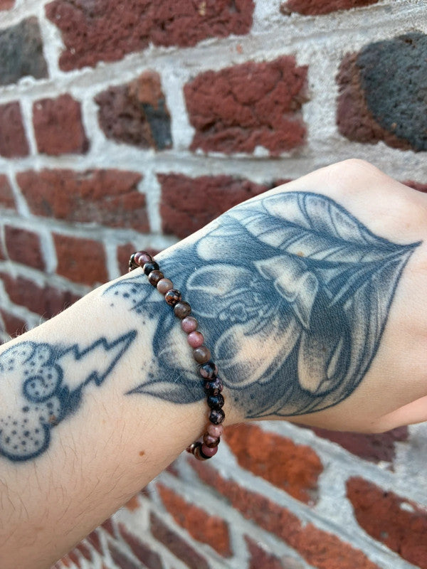 💗 Bracelet en Rhodonite naturelle