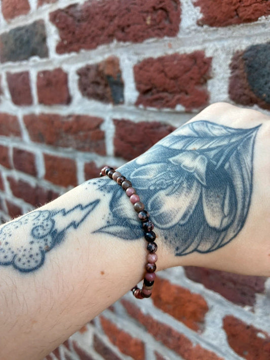 💗 Bracelet en Rhodonite naturelle