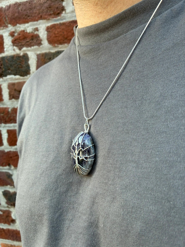 Pendentif en Améthyste et Arbre de Vie
