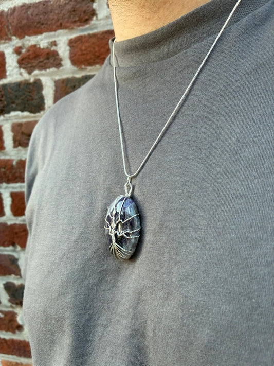 Pendentif en Améthyste et Arbre de Vie