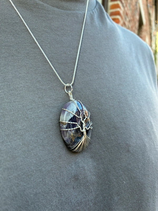 Pendentif en Améthyste et Arbre de Vie