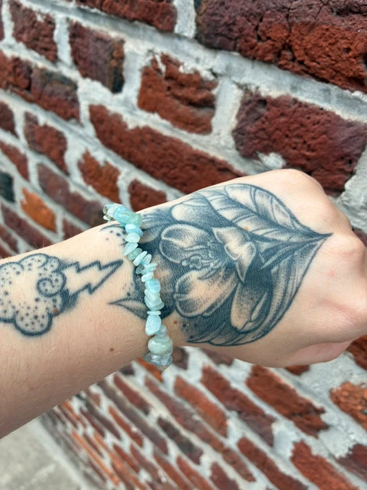 Bracelet en Aigue-Marine – Pierres naturelles en éclats