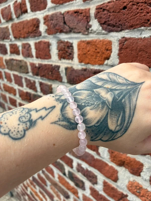 Bracelet en Quartz Rose – Perles 6 mm