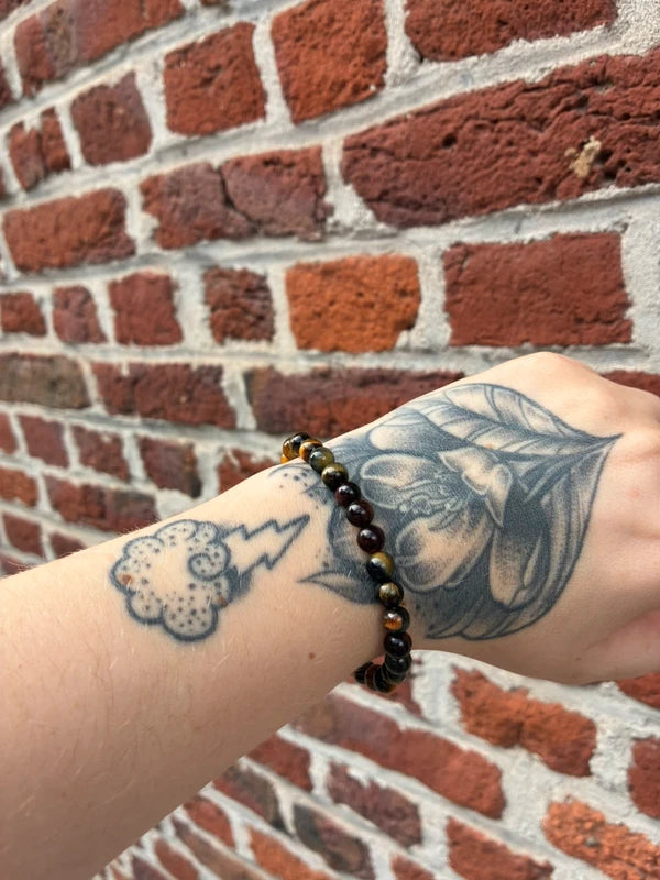 Bracelet en Œil Mix – Perles 6 mm (Œil de Tigre • Œil de Taureau • Œil de Faucon)