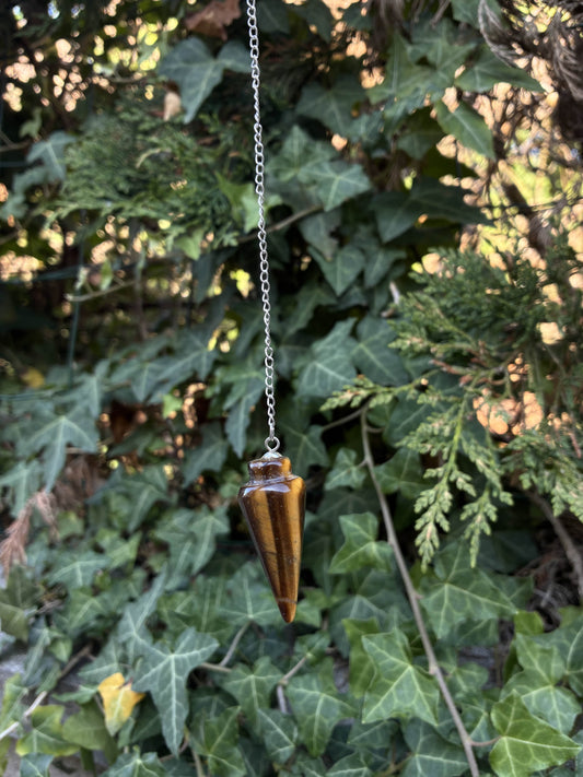 🐯 Pendule Goutte en Œil de Tigre