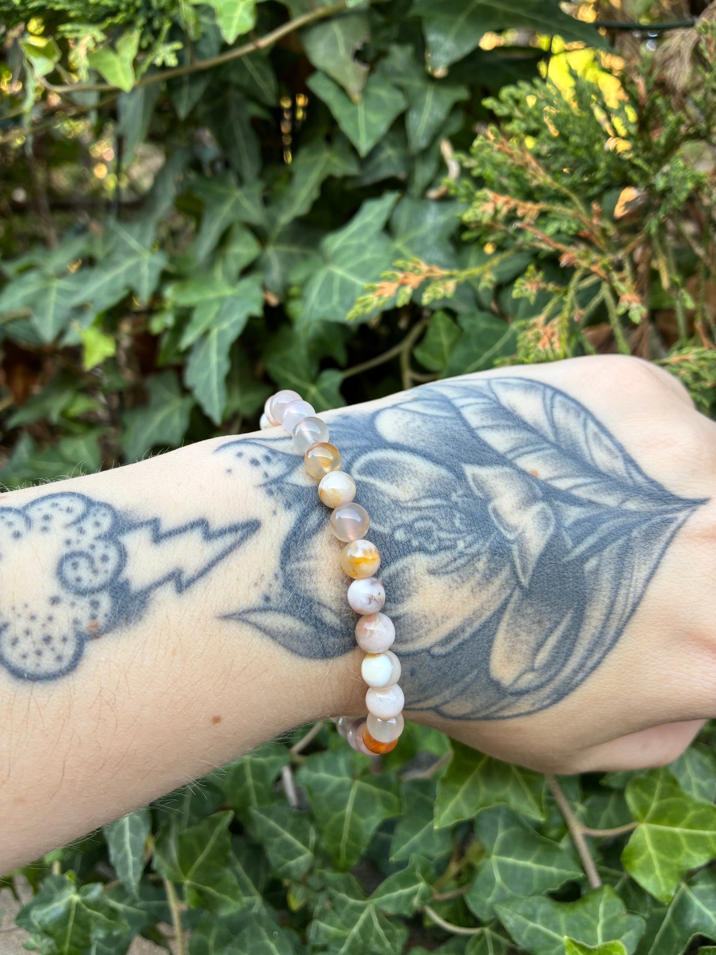 🌸 Bracelet en Agate Fleur de Cerisier