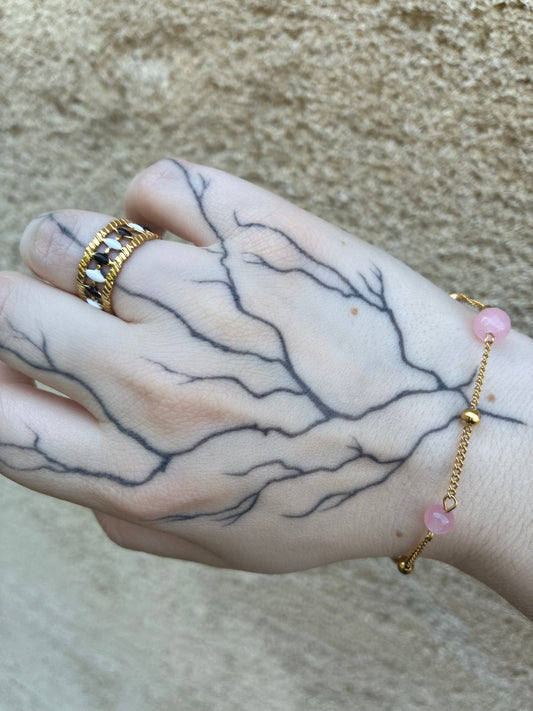 ✨ Bague Ouverte Double-Rangs Texturé
