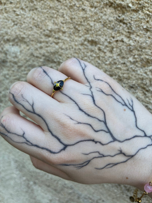 ✨ Bague Étoile Polaire – Acier Inoxydable
