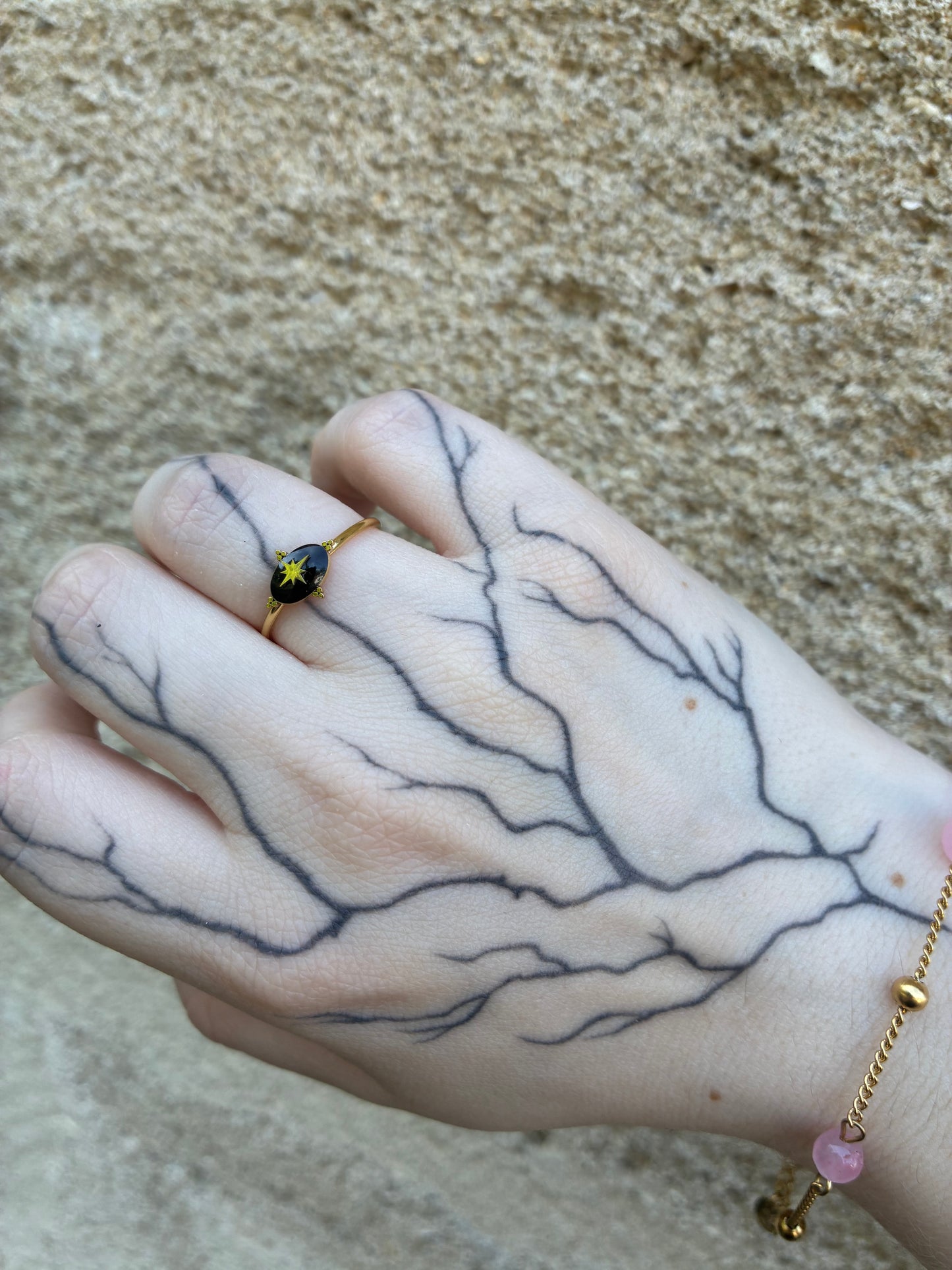 ✨ Bague Étoile Polaire – Acier Inoxydable